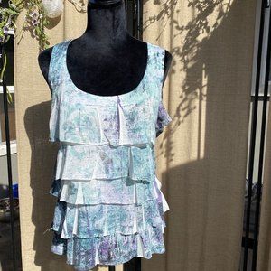 Coldwater Creek multi color layered Tank~1X